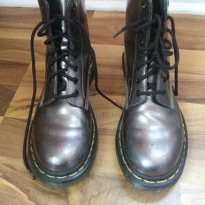 Shiny Silver Dr. Martens